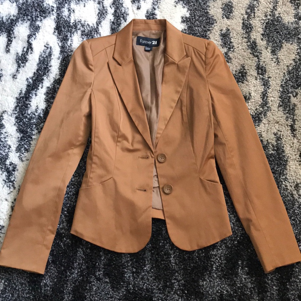 Forever 21 Brown Fitted Blazer Size 2